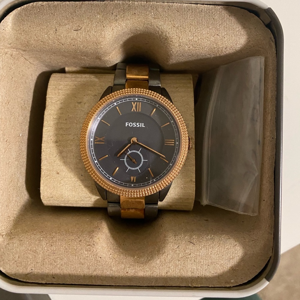 Fossil Watch - Grey and Gold